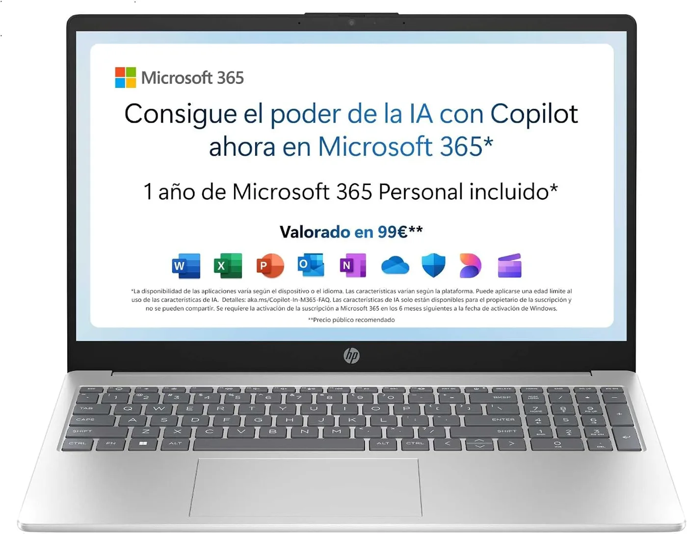 HP 15 Intel N100 (4GB, 128GB, 1 año de Microsoft 365)